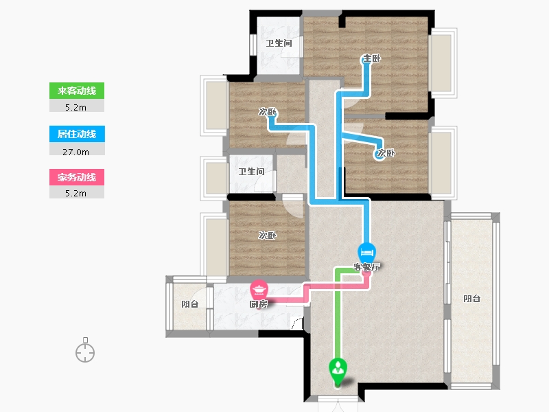 四川省-达州市-铁投莲花府邸-110.00-户型库-动静线