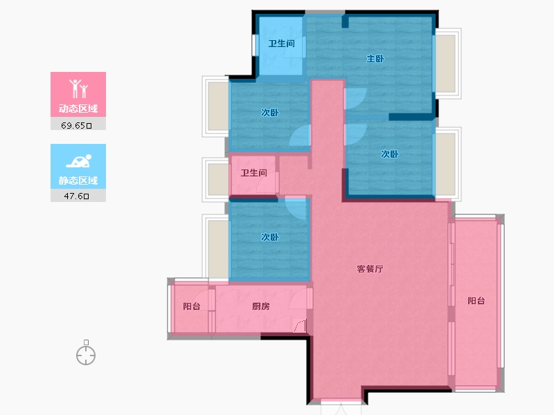 四川省-达州市-铁投莲花府邸-110.00-户型库-动静分区