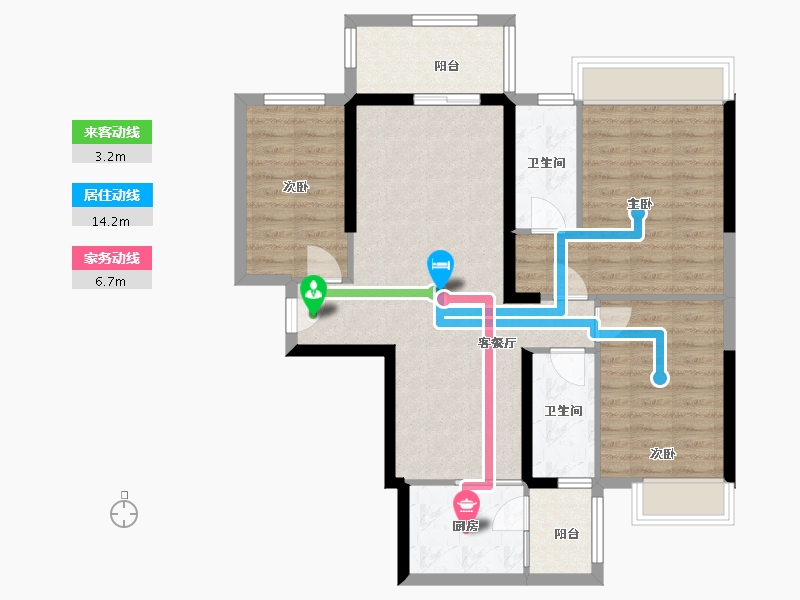 广东省-江门市-松鹤·国际新城-95.40-户型库-动静线