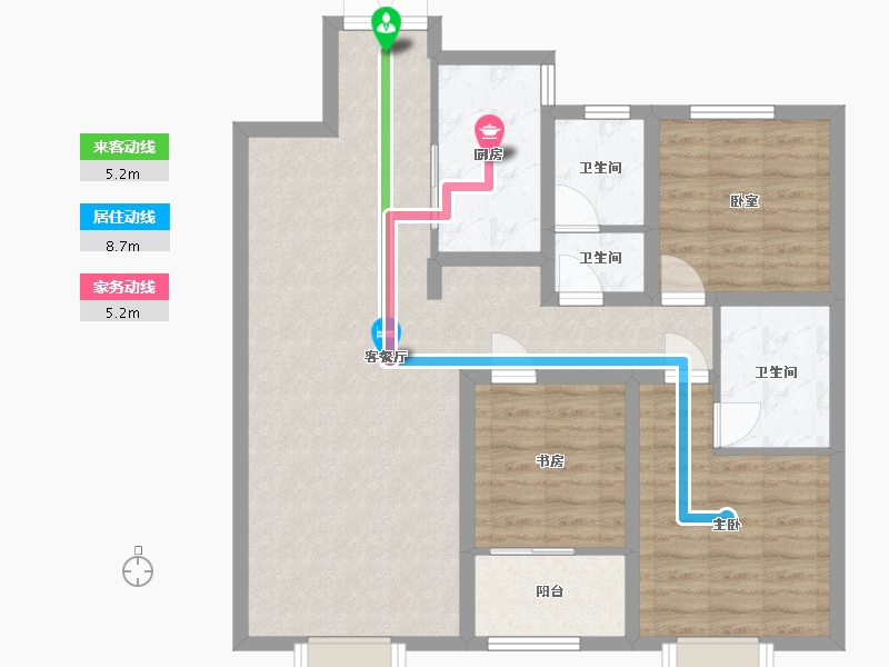 山东省-聊城市-融顺森林府邸-91.00-户型库-动静线