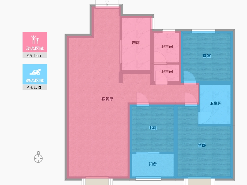 山东省-聊城市-融顺森林府邸-91.00-户型库-动静分区