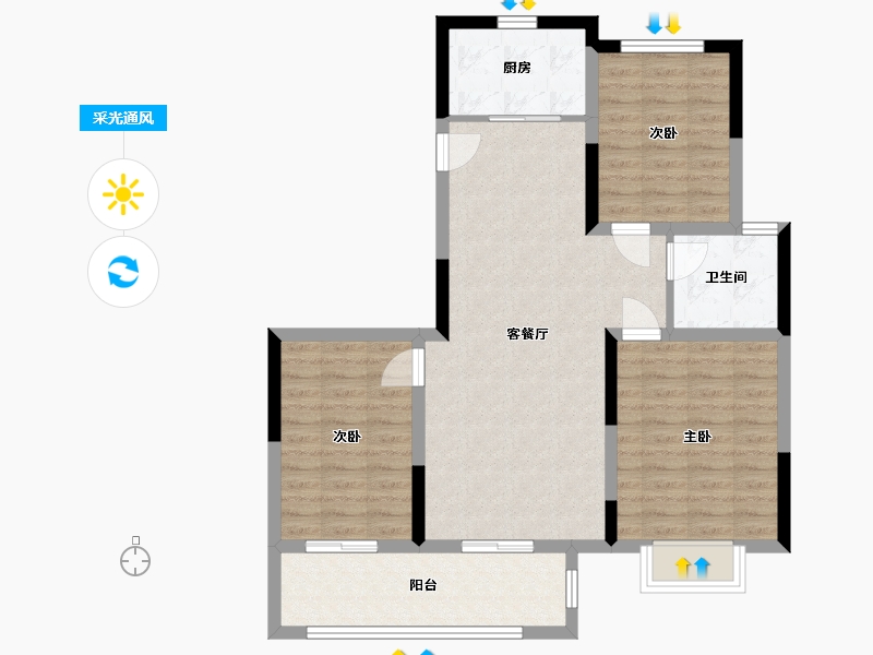 山东省-枣庄市-祥和花园-105.00-户型库-采光通风