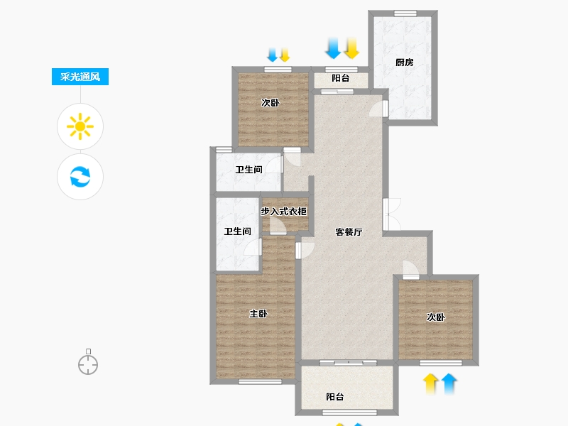 河北省-石家庄市-翰林国际-126.00-户型库-采光通风