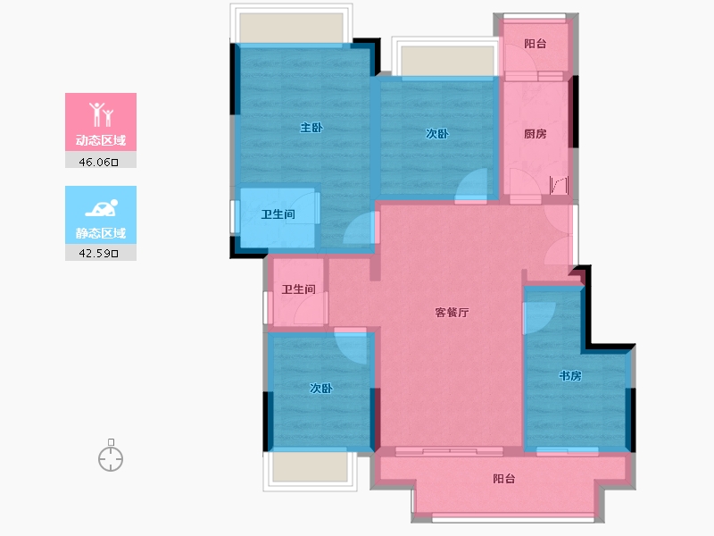 重庆-重庆市-博翠山 麓-83.00-户型库-动静分区