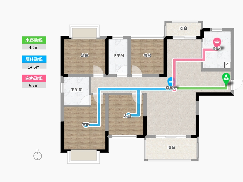 湖南省-长沙市-地铁中建君和城-110.00-户型库-动静线