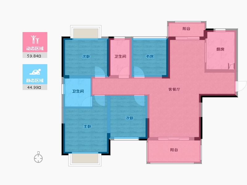 湖南省-长沙市-地铁中建君和城-110.00-户型库-动静分区