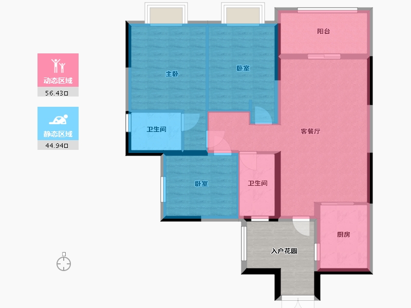 贵州省-贵阳市-中铁阅山湖-107.35-户型库-动静分区