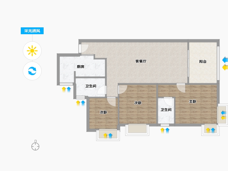 广东省-东莞市-光大·景湖名郡-86.00-户型库-采光通风