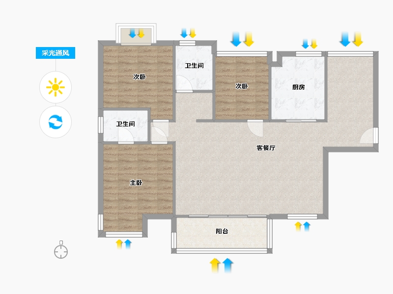 广东省-惠州市-金汇上元-101.20-户型库-采光通风