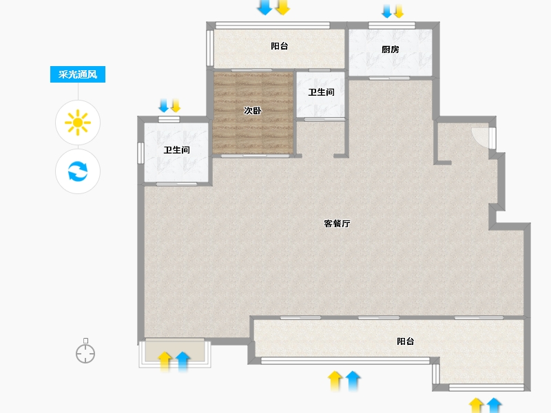 湖北省-襄阳市-绿地理想城-200.00-户型库-采光通风