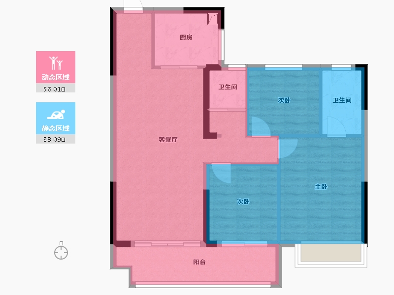 江苏省-徐州市-fenghuang-85.00-户型库-动静分区