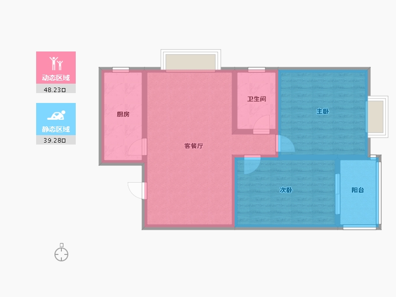 陕西省-西安市-海荣豪佳花园-90.00-户型库-动静分区