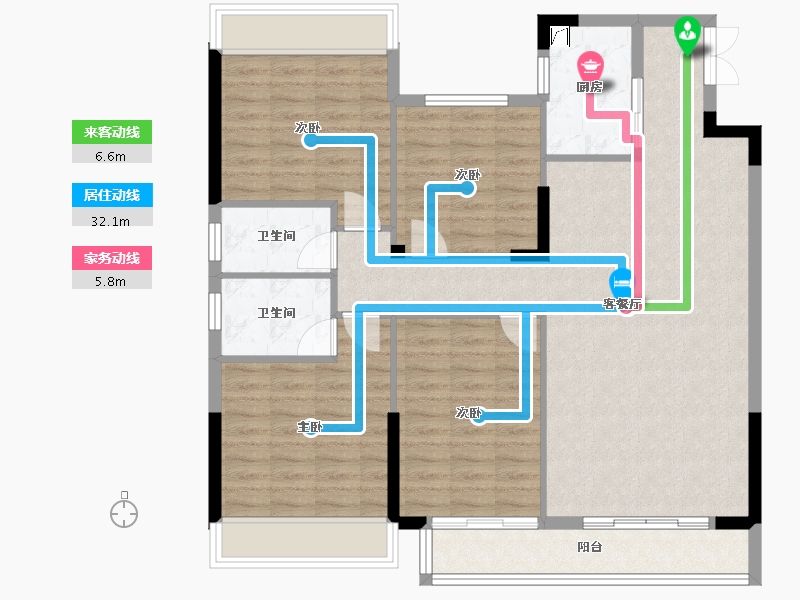 贵州省-黔西南布依族苗族自治州-景地城·峰域湾-125.00-户型库-动静线