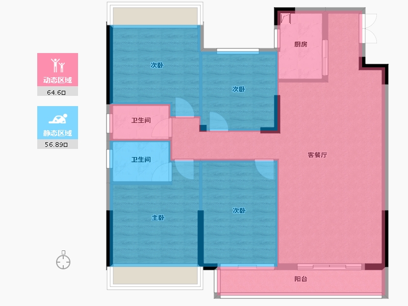 贵州省-黔西南布依族苗族自治州-景地城·峰域湾-125.00-户型库-动静分区