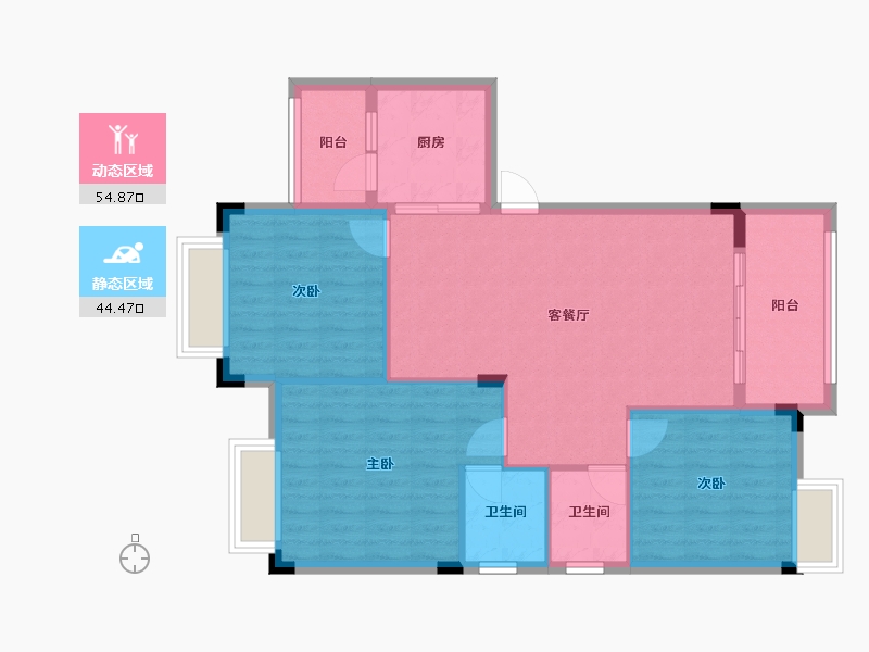 广西壮族自治区-桂林市-美好家园-92.34-户型库-动静分区