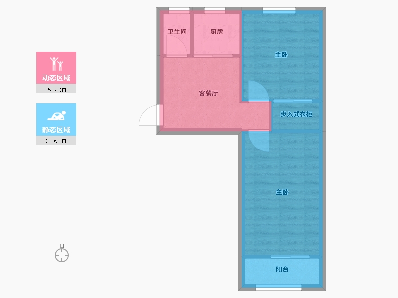 北京-北京市-西罗园南里社区-66.00-户型库-动静分区