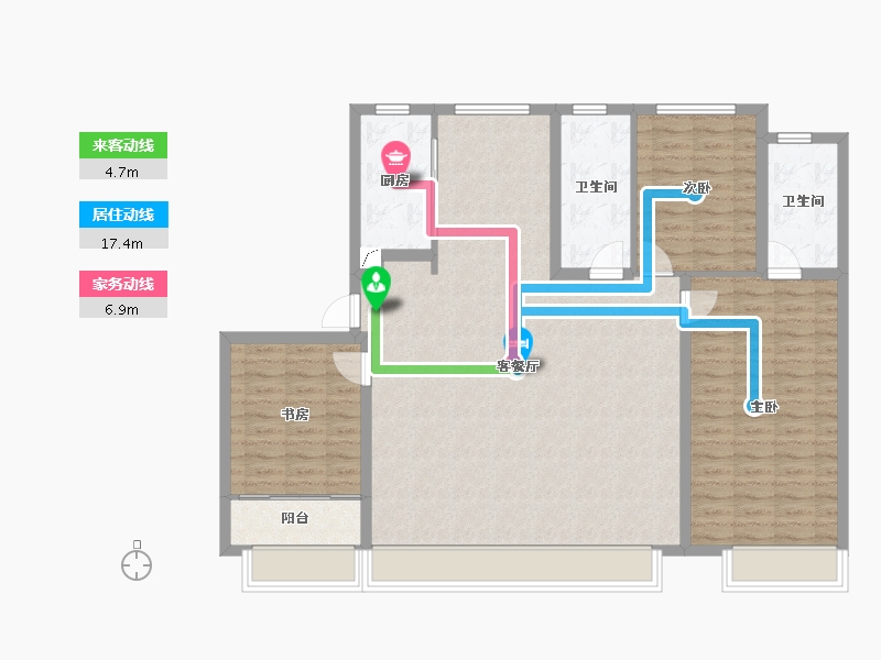 山东省-济宁市-融创滨江壹号-123.00-户型库-动静线