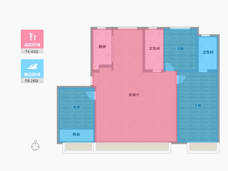 山东省-济宁市-融创滨江壹号-123.00-户型库-动静分区