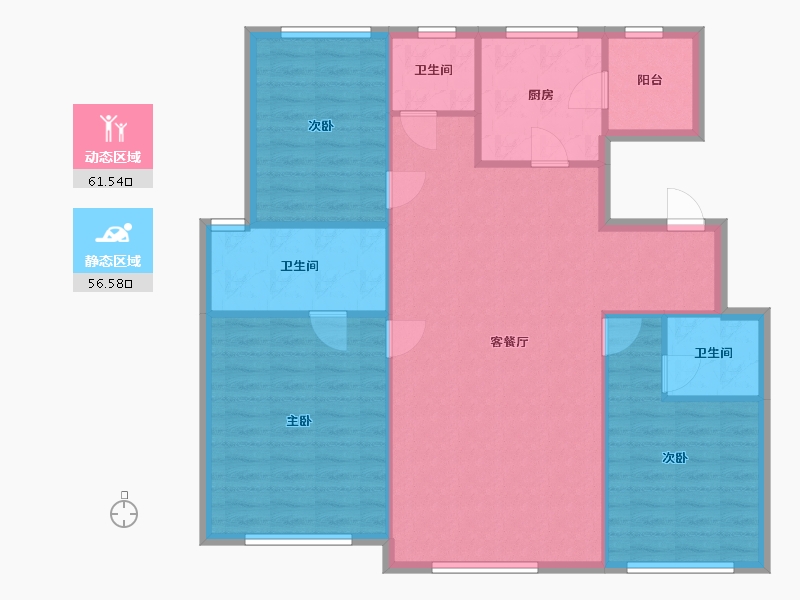 天津-天津市-天成华境-117.00-户型库-动静分区