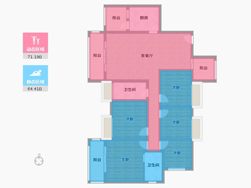 贵州省-毕节市-西城片区-121.32-户型库-动静分区