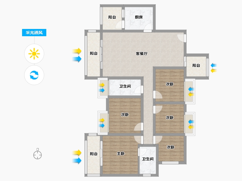 贵州省-毕节市-西城片区-121.32-户型库-采光通风