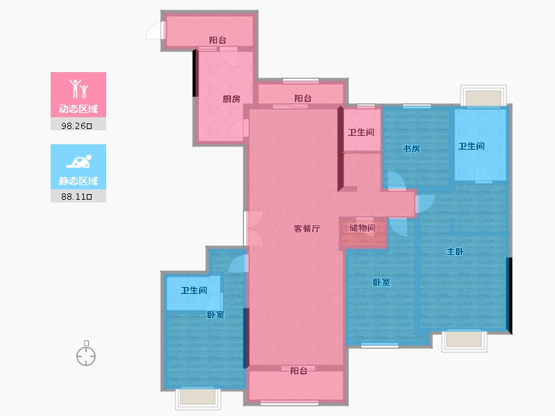 浙江省-宁波市-品江府-167.00-户型库-动静分区