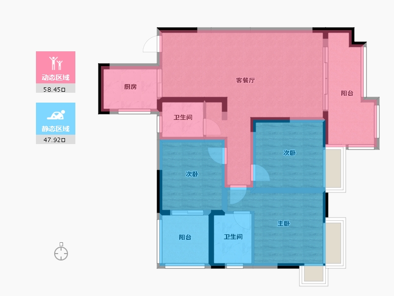 湖南省-永州市-苏通国际新城三期-55.00-户型库-动静分区