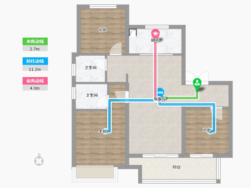 江苏省-苏州市-春风南岸-77.00-户型库-动静线