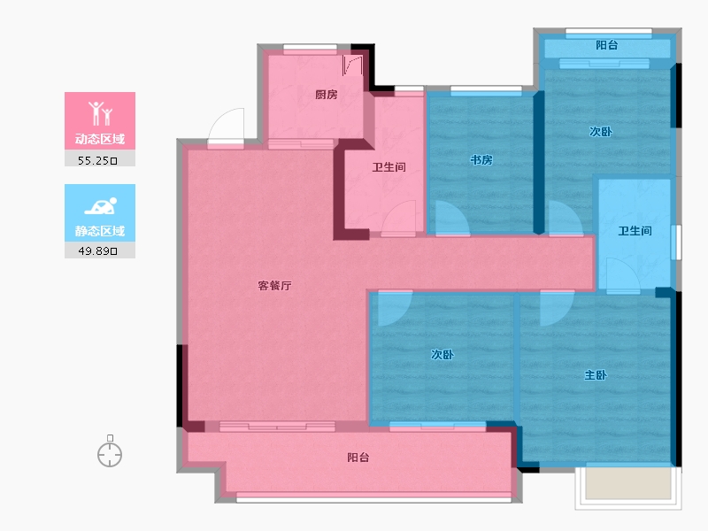 浙江省-金华市-武义东望府-92.00-户型库-动静分区