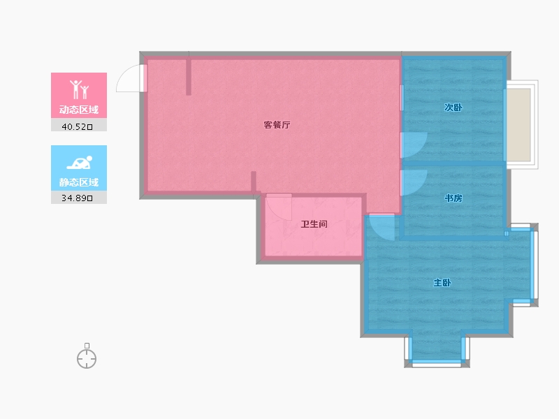 陕西省-西安市-田园国际公寓-71.00-户型库-动静分区