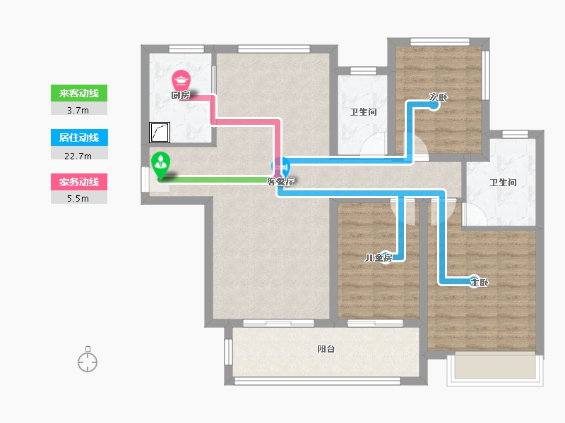 江苏省-扬州市-扬州雅居乐富春山居-110.00-户型库-动静线