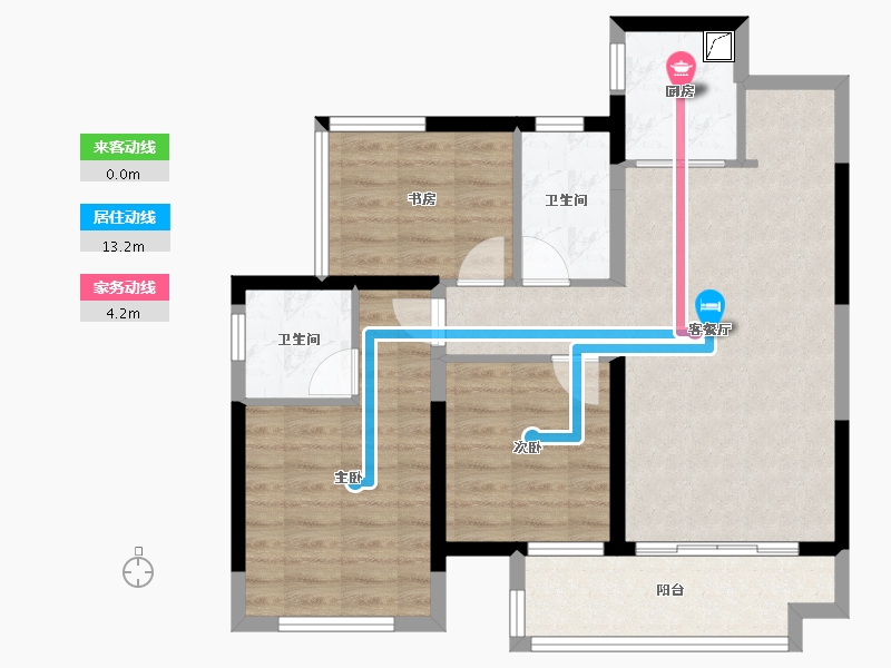 广西壮族自治区-贵港市-彰泰红-88.00-户型库-动静线