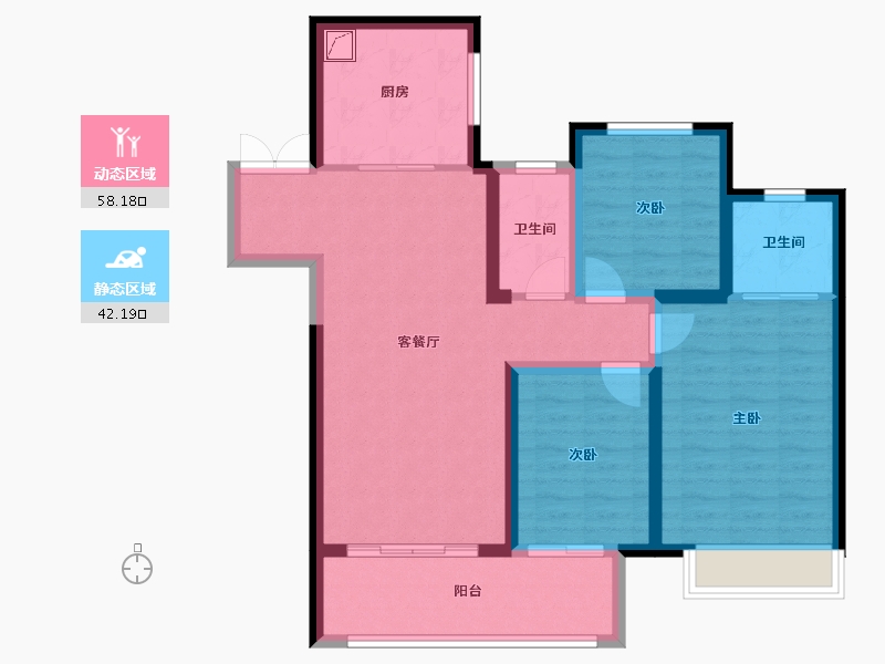 江苏省-盐城市-吾悦和府-100.00-户型库-动静分区