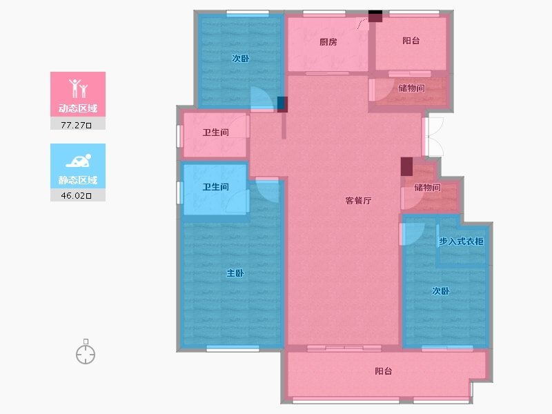 浙江省-丽水市-云锦花苑-118.00-户型库-动静分区