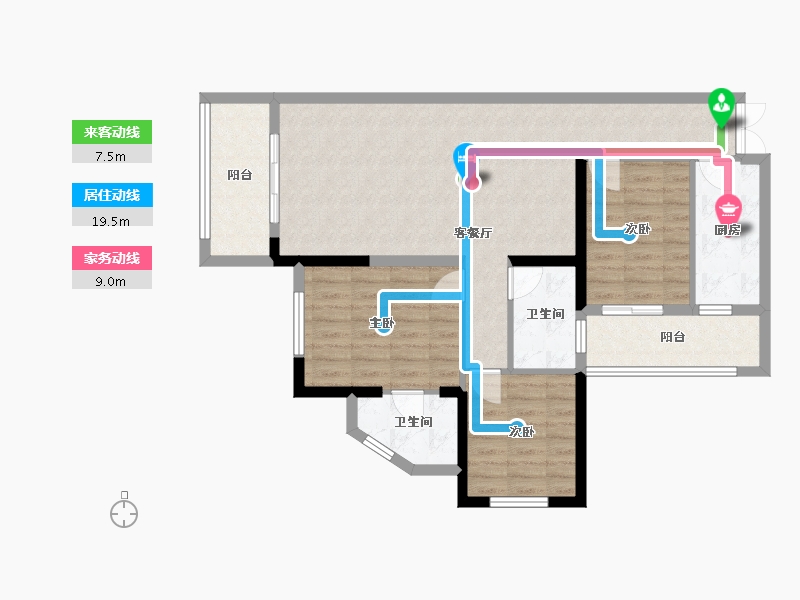 湖北省-恩施土家族苗族自治州-翰林府-95.35-户型库-动静线