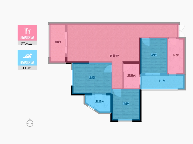 湖北省-恩施土家族苗族自治州-翰林府-95.35-户型库-动静分区