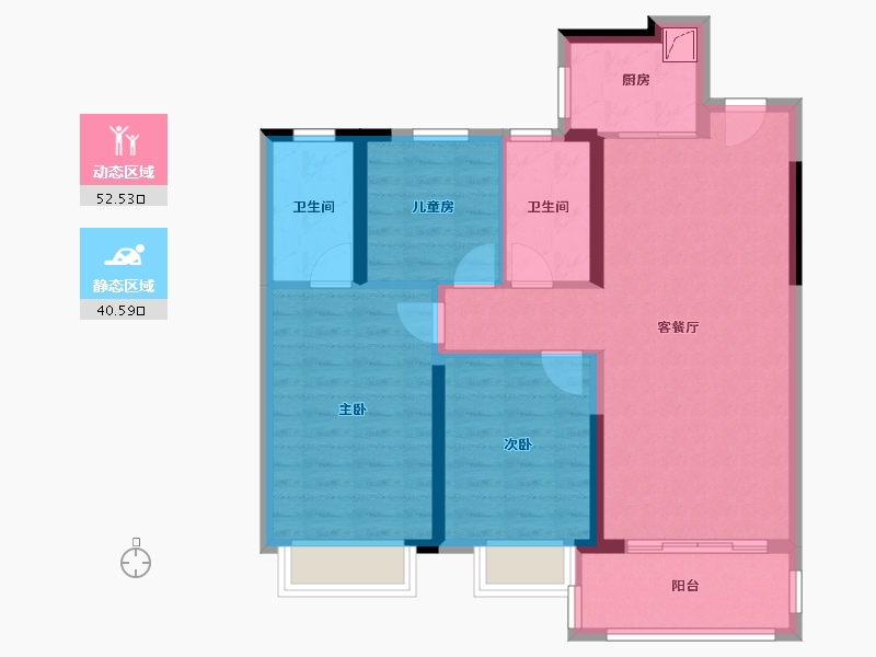 湖北省-武汉市-越秀博悦府-87.00-户型库-动静分区