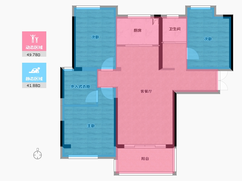 湖北省-十堰市-汉城时代-90.00-户型库-动静分区