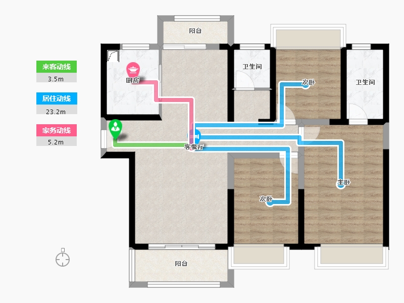 河南省-南阳市-澜湾公馆-94.56-户型库-动静线