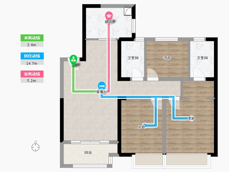 江苏省-南通市-金科世界城东区-83.00-户型库-动静线