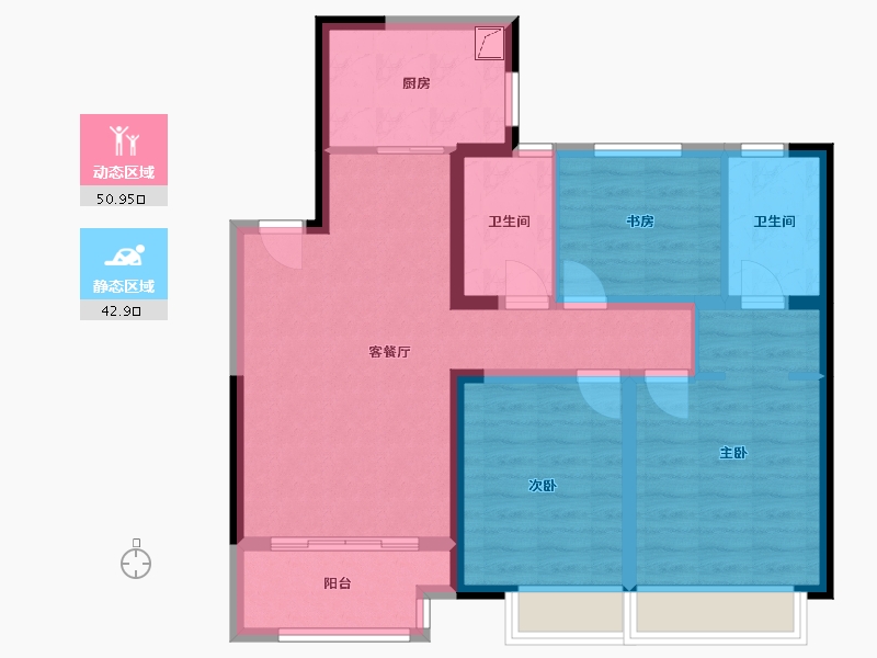 江苏省-南通市-金科世界城东区-83.00-户型库-动静分区