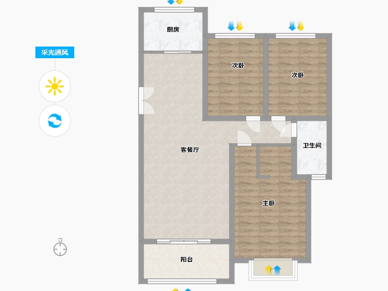 山东省-临沂市-郯城县书苑府邸-92.00-户型库-采光通风