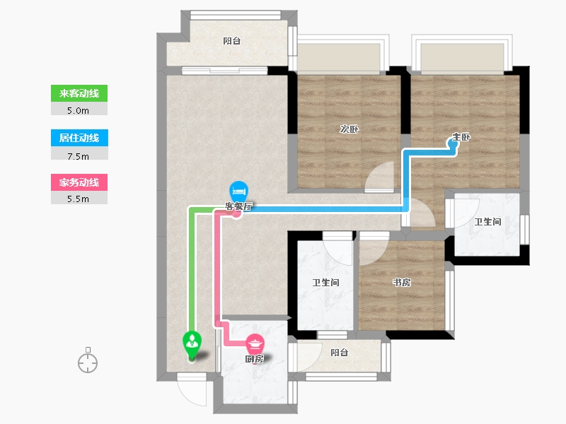 四川省-成都市-金沙湖畔-74.00-户型库-动静线