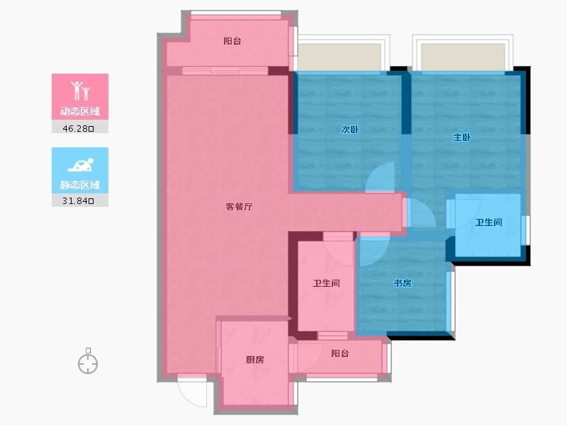 四川省-成都市-金沙湖畔-74.00-户型库-动静分区