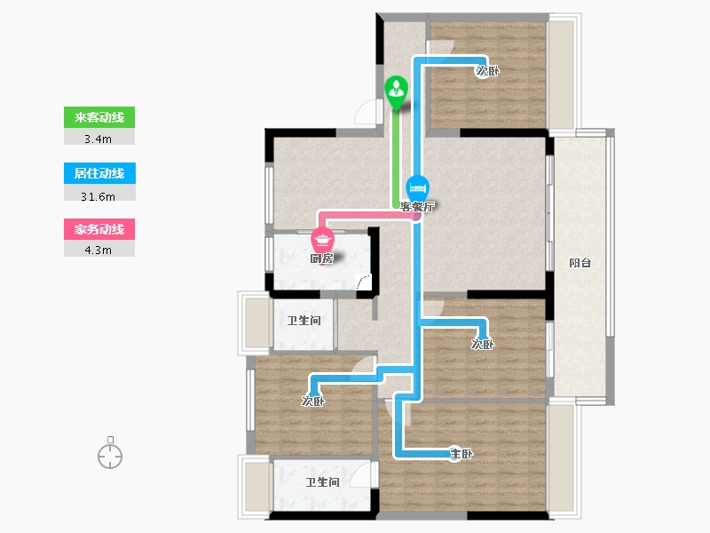 安徽省-宣城市-郎溪碧桂园-125.00-户型库-动静线