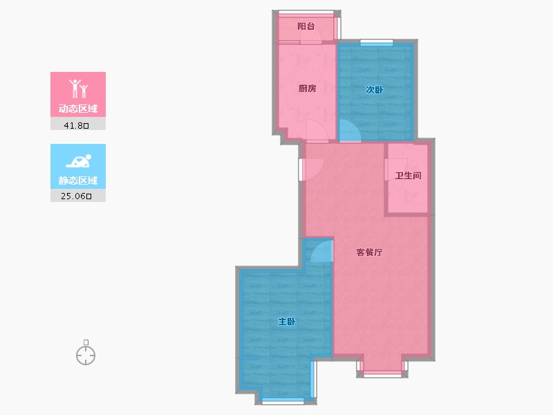 宁夏回族自治区-银川市-上前城家园住宅区-69.00-户型库-动静分区