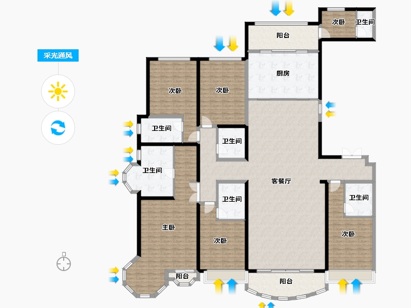 山西省-太原市-星河湾5号园-278.00-户型库-采光通风