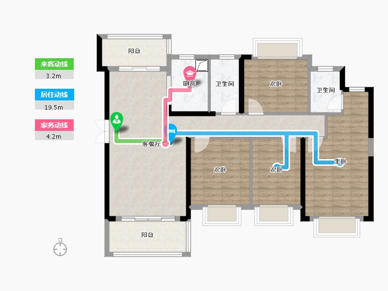 湖南省-长沙市-和苑天辰-120.00-户型库-动静线