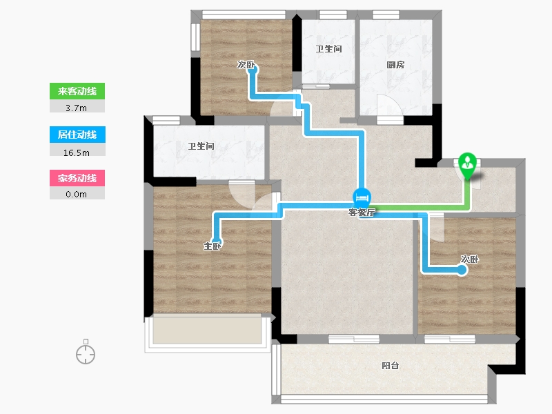 江苏省-苏州市-碧桂园伴山澜湾-77.08-户型库-动静线