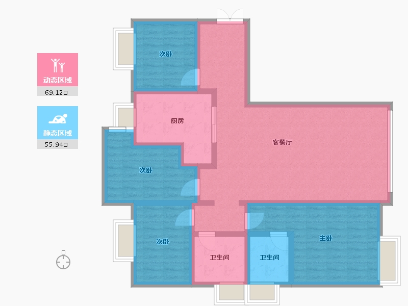 福建省-福州市-潭中佳苑-111.00-户型库-动静分区